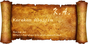 Kerekes Alojzia névjegykártya